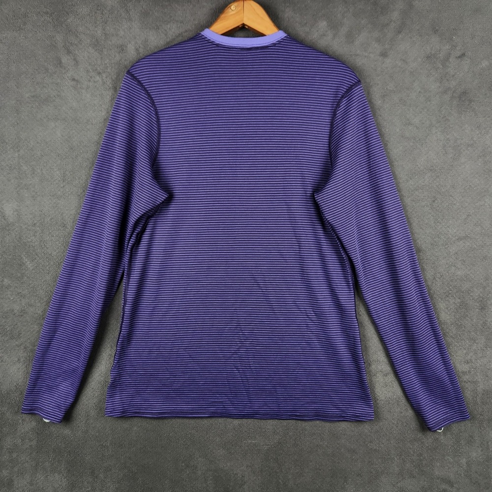 Patagonia Capilene 2 Top Womens XL Purple Striped V-Neck Lightweight Polartec - Picture 3 of 8